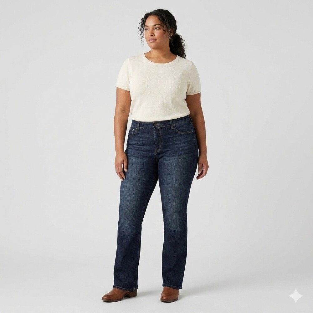 Signature Levi Strauss Women's Mid-Rise Bootcut Jeans Super Stretch 26L W38 L34